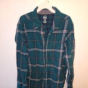 Boys WONDER NATION Green Plaid Button Down Top Size XXL 18